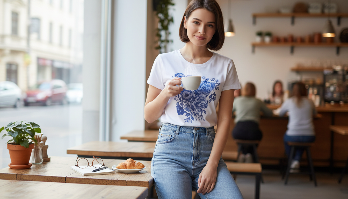 Guess Women’s White Print Tee: Easy Graphic Outfits